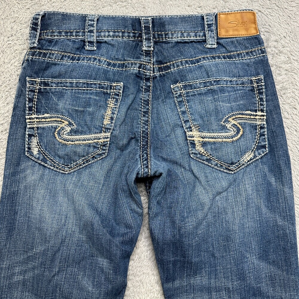 Silver Zac Jeans Mens 32x30 Blue Denim Straight Leg Medium Wash Baggy